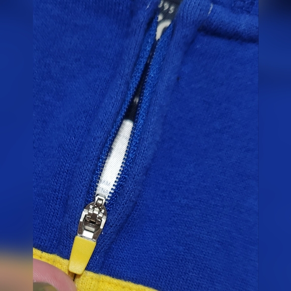 BNWOT! Osh Kosh Bgosh Full Zip Hoodie Colorblocked Grey/Yellow/Blue 18m … - Picture 5 of 6